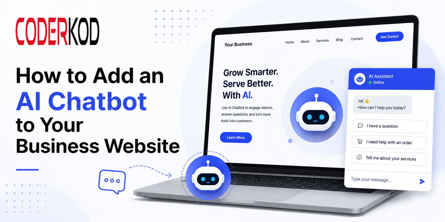 How to Add an AI Chatbot to Your Business Website A Practical Guide for 2026 - CoderKod